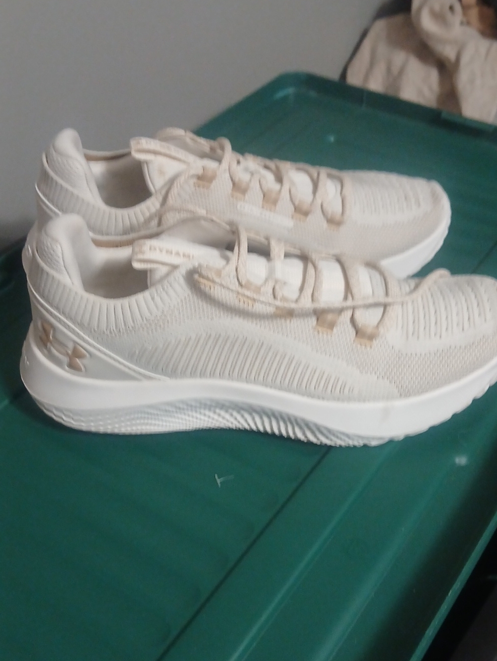 Under Armour Beige Knit Athletic Running Shoes